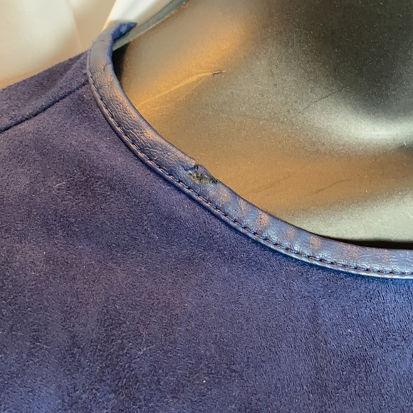 GUESS BLUE SUEDE ROUND NECK DRESS SIZE SMALL - Picture 8 of 9